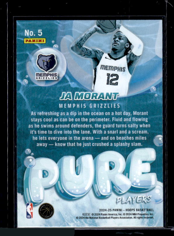 2024-25 Hoops #5 Ja Morant Pure Players