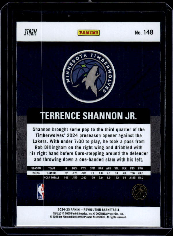 2024-25 Panini Revolution #148 Terrence Shannon Jr. Blue Storm