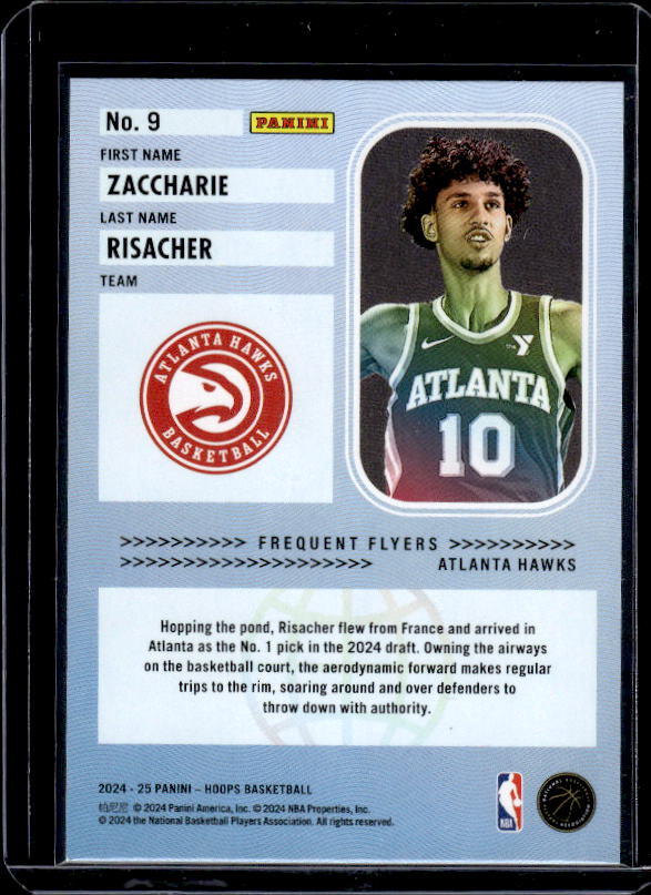 2024-25 Hoops #9 Zaccharie Risacher Frequent Flyers