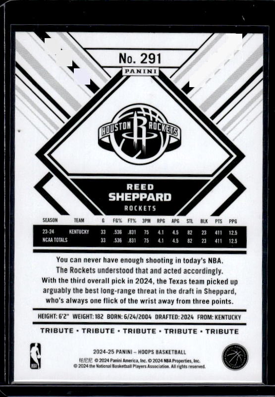 2024-25 Hoops #291 Reed Sheppard