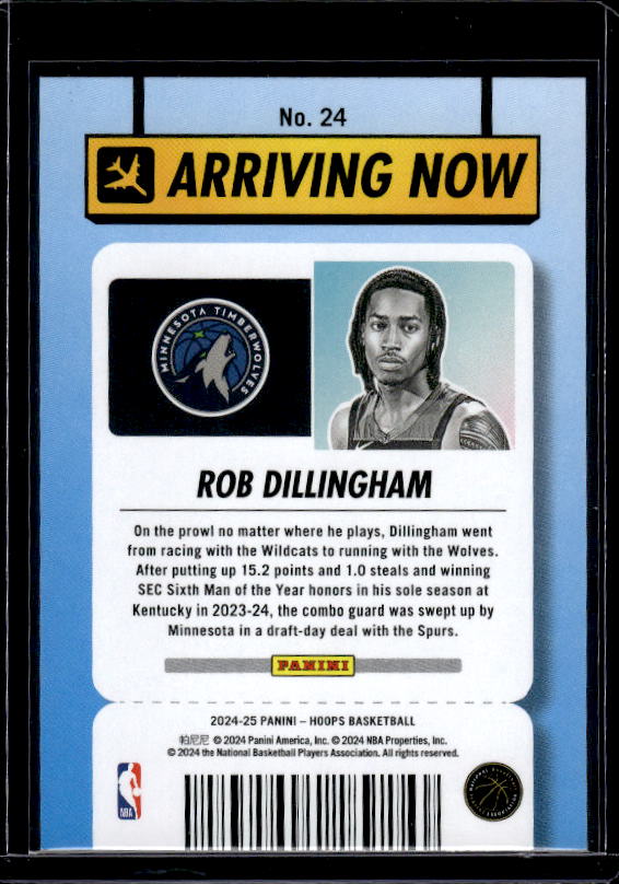 2024-25 Hoops #24 Rob Dillingham Arriving Now