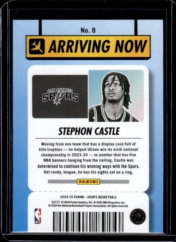 2024-25 Hoops #8 Stephon Castle Arriving Now
