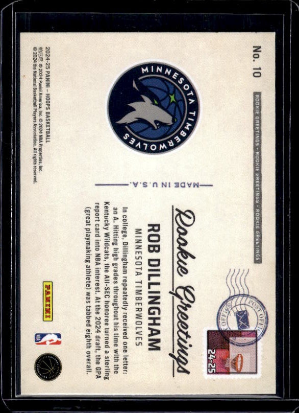 2024-25 Hoops #10 Rob Dillingham Rookie Greetings