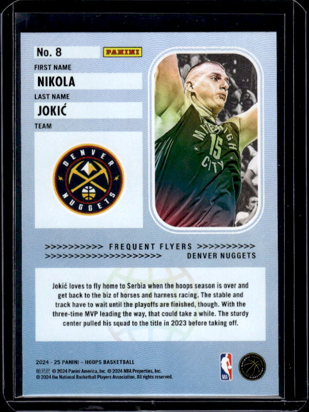 2024-25 Hoops #8 Nikola Jokic Frequent Flyers