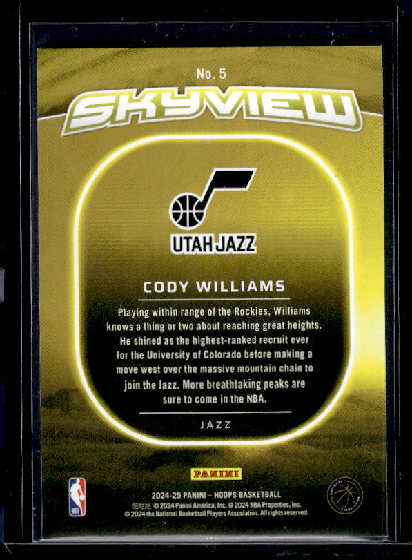 2024-25 Hoops #5 Cody Williams Skyview