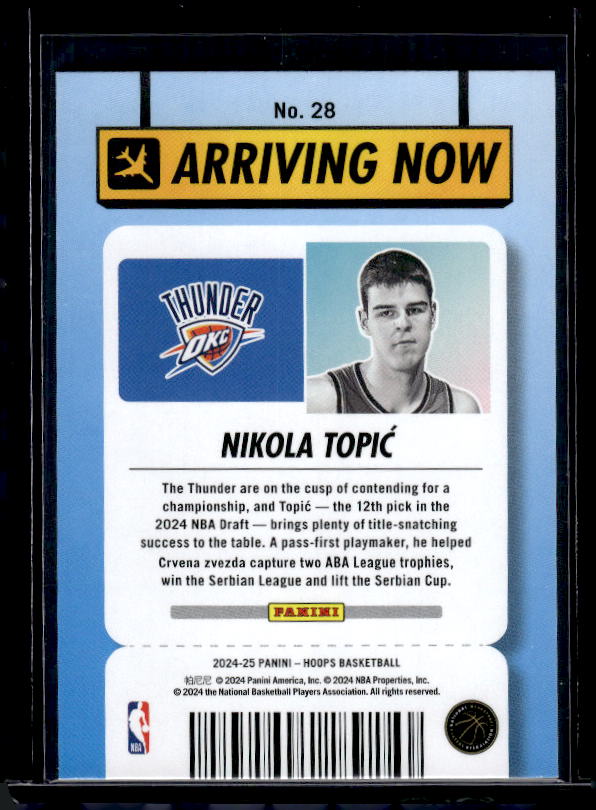 2024-25 Hoops #28 Nikola Topic Arriving Now