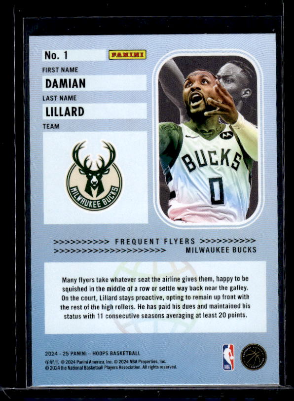 2024-25 Hoops #1 Damian Lillard Frequent Flyers