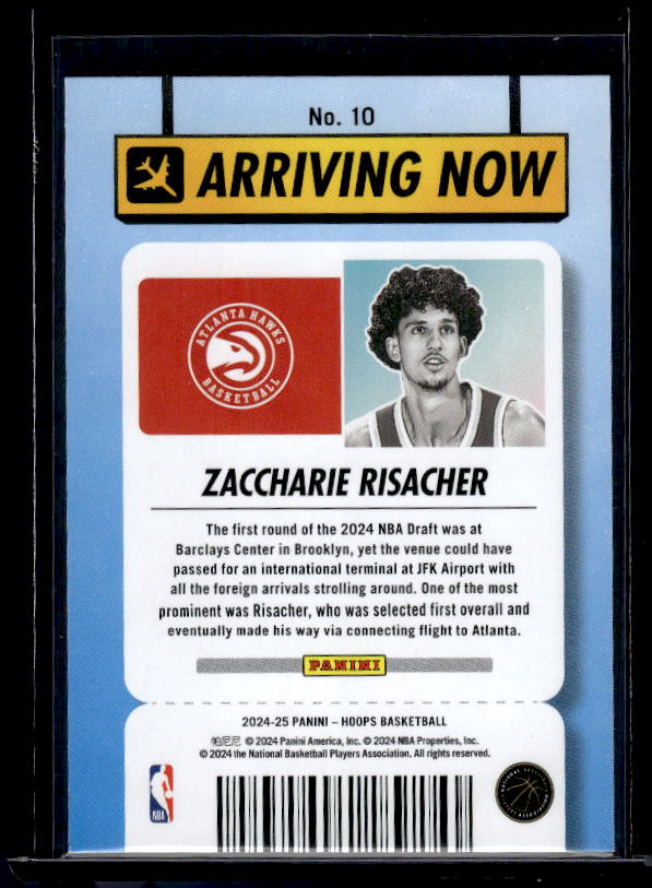 2024-25 Hoops #10 Zaccharie Risacher Arriving Now