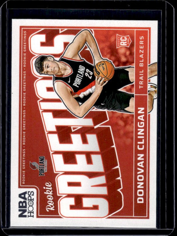 2024-25 Hoops #5 Donovan Clingan Rookie Greetings