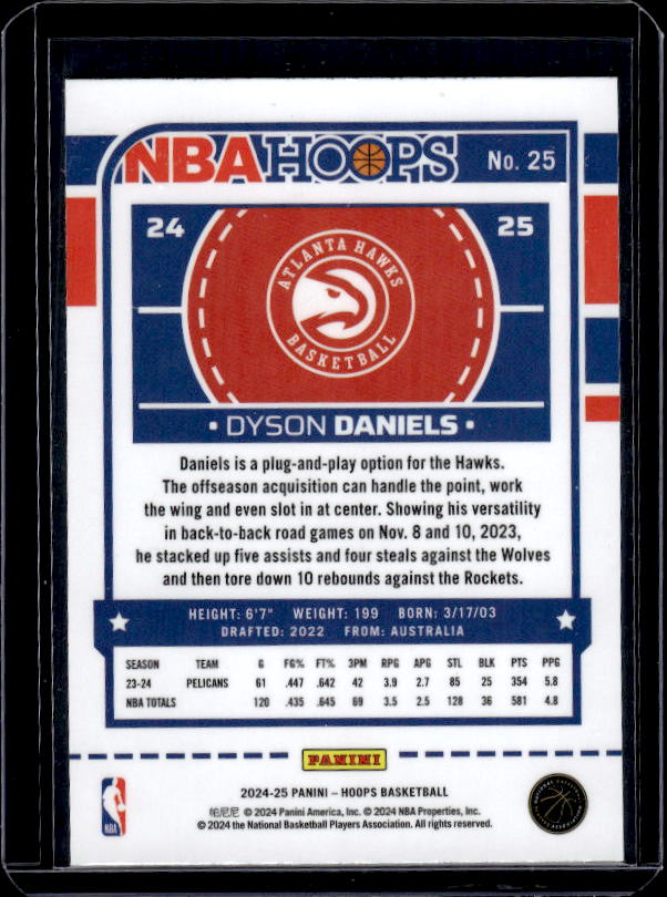 2024-25 Hoops #25 Dyson Daniels Premium