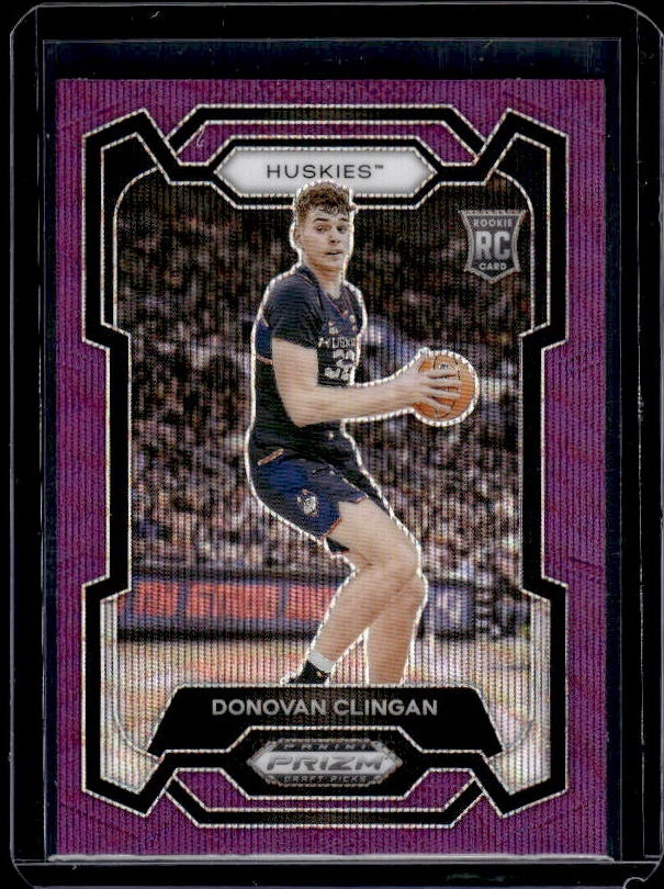 2024 Panini Prizm Draft Picks #95 Donovan Clingan Prizms Purple Wave