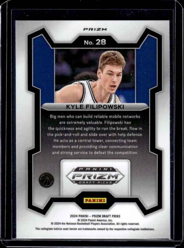 2024 Panini Prizm Draft Picks #28 Kyle Filipowski Prizms Purple Wave