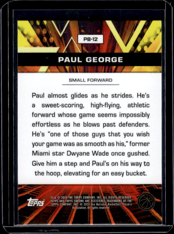 2023-24 Topps Chrome #PB-12 Paul George Power Boosters Orange Basketball