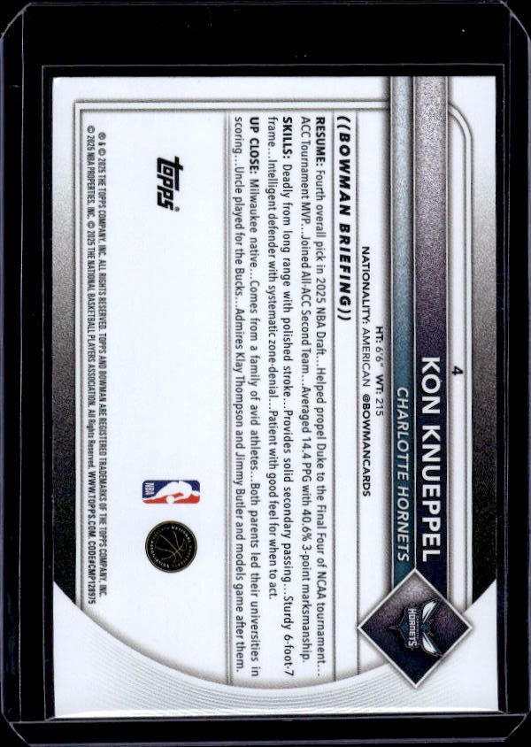 2025-26 Bowman #4 Kon Knueppel