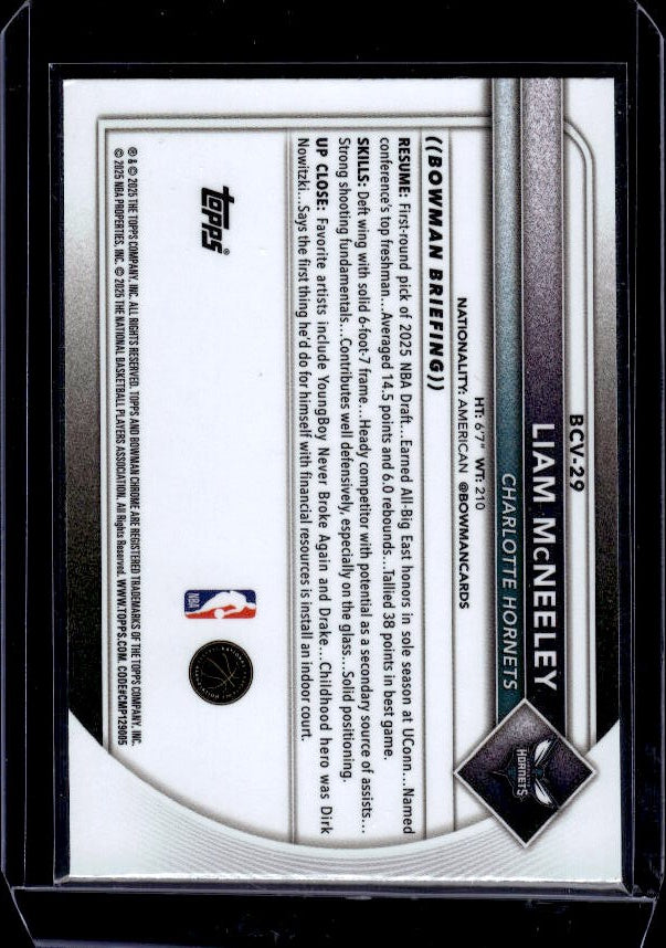 2025-26 Bowman #BCV-29 Liam McNeeley Chrome Reptilian Refractor