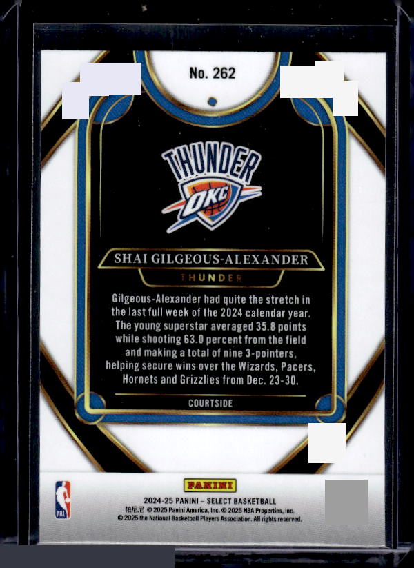 2024-25 Panini Select #262 Shai Gilgeous-Alexander