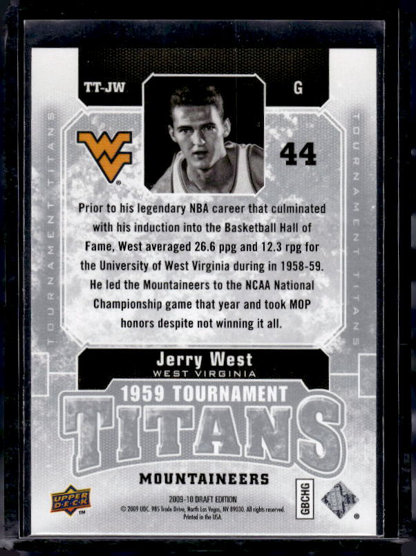 2009-10 Upper Deck Draft Edition #TT-JW Jerry West Tournament Titans