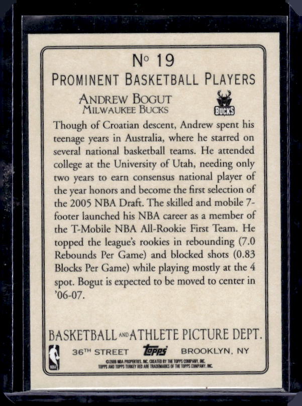 2006-07 Topps Turkey Red #19 Andrew Bogut
