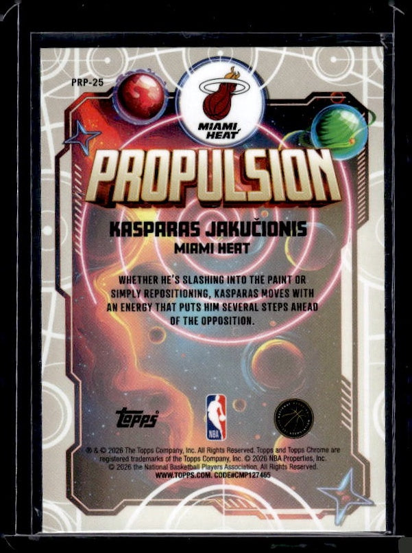 2025-26 Topps Chrome Cosmic #PRP-25 Kasparas Jakučionis Propulsion