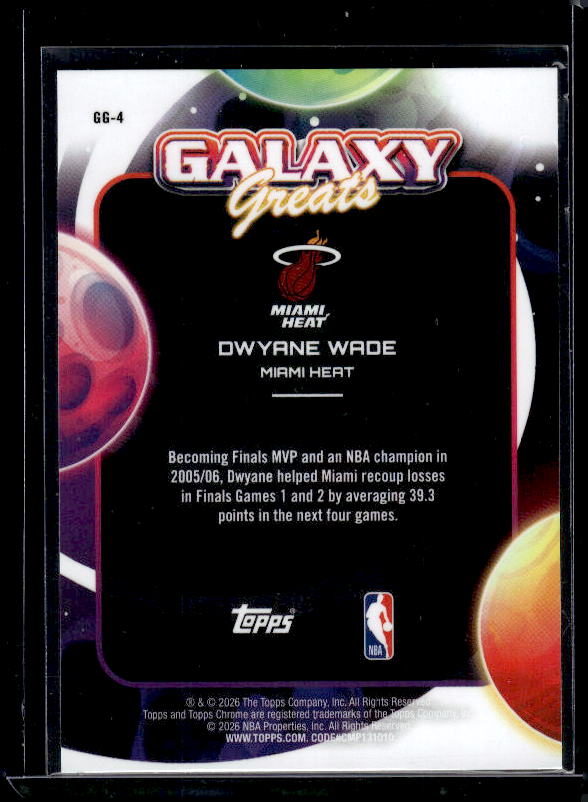 2025-26 Topps Chrome Cosmic #GG-4 Dwyane Wade Galaxy Greats