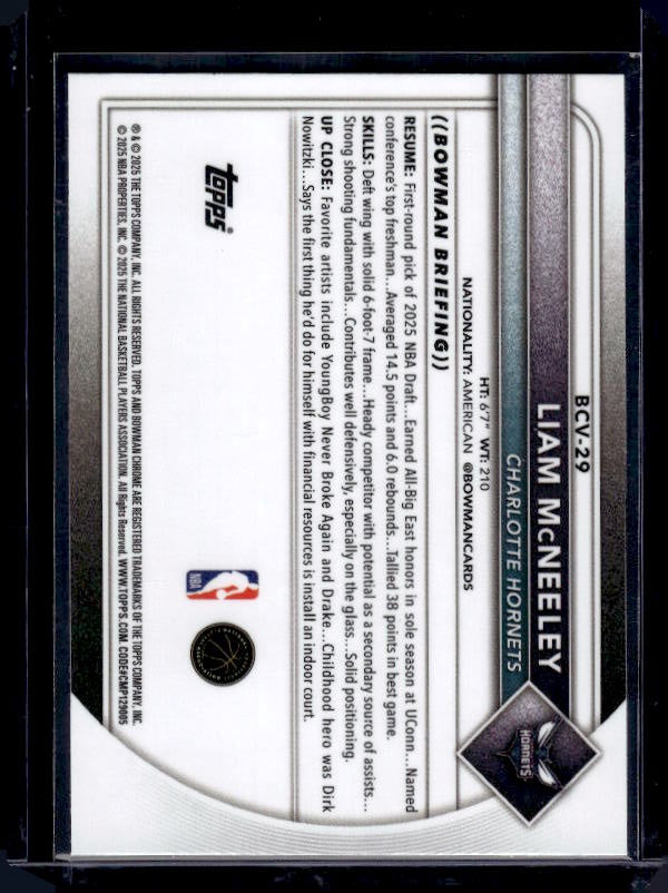 2025-26 Bowman #BCV-29 Liam McNeeley Chrome