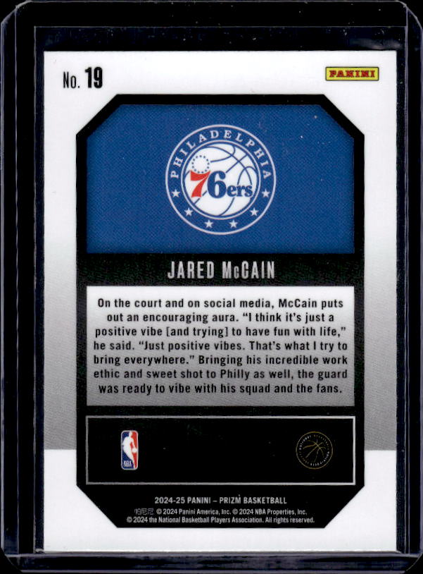 2024-25 Panini Prizm #19 Jared McCain Emergent