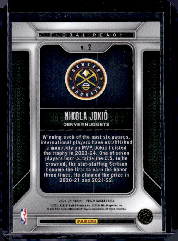 2024-25 Panini Prizm #2 Nikola Jokic Global Reach
