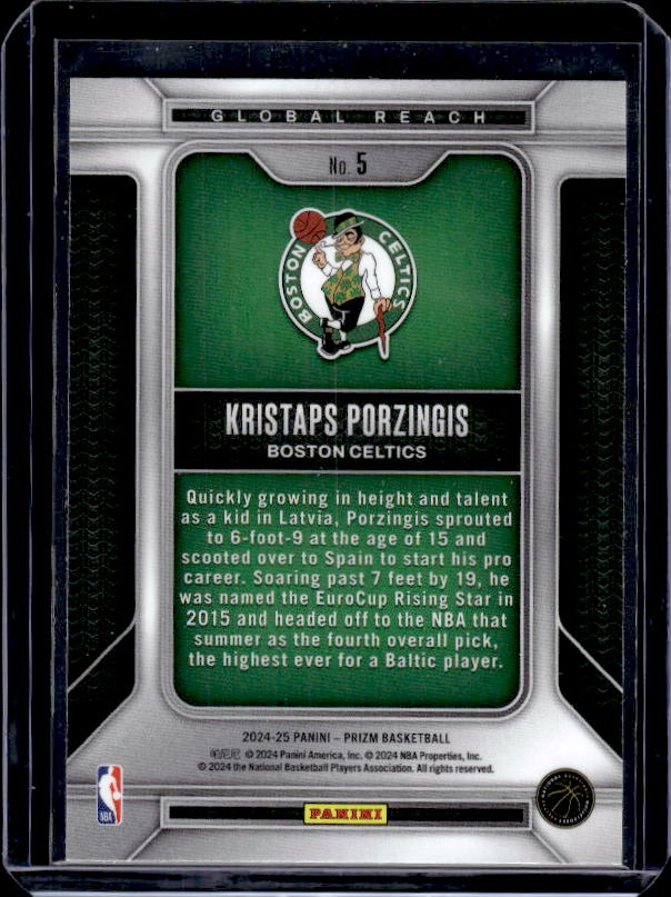 2024-25 Panini Prizm #5 Kristaps Porzingis Global Reach