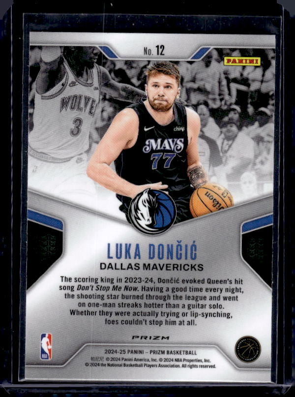2024-25 Panini Prizm #12 Luka Doncic Dominance Prizms Green