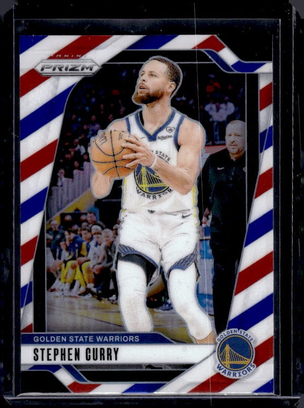 2024-25 Panini Prizm #134 Stephen Curry Prizms Red White and Blue
