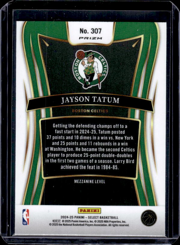 2024-25 Panini Select #307 Jayson Tatum Silver Prizm