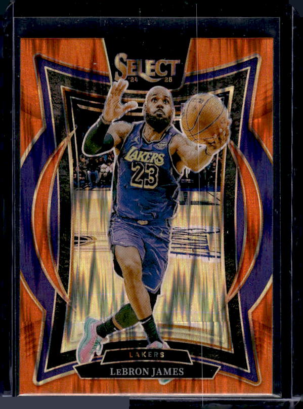 2024-25 Panini Select #54 LeBron James Orange Flash Prizm
