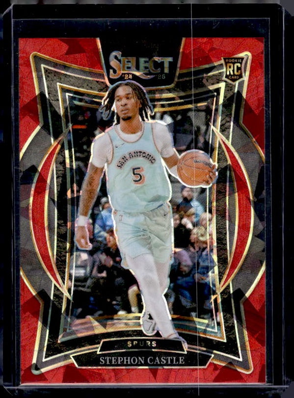 2024-25 Panini Select #72 Stephon Castle Red Cracked Ice Prizm