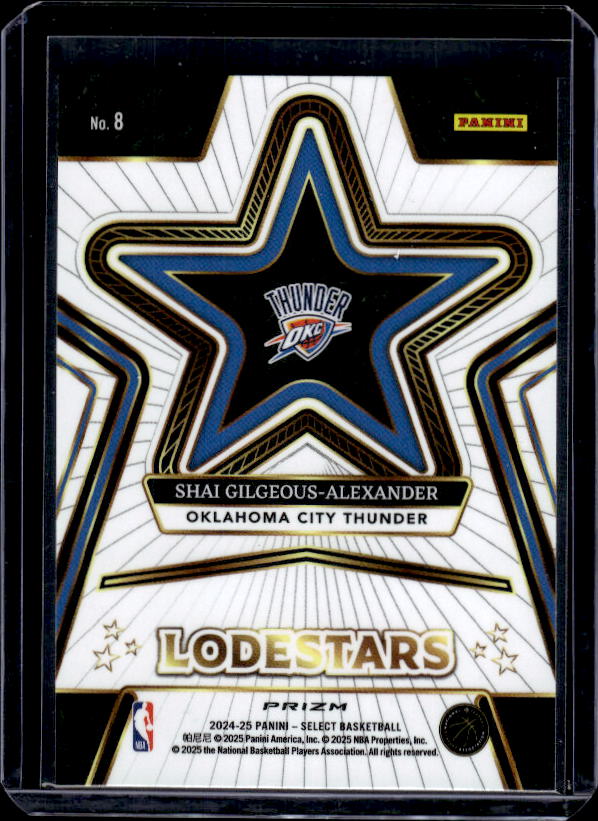 2024-25 Panini Select #8 Shai Gilgeous-Alexander Lodestars Green Prizms