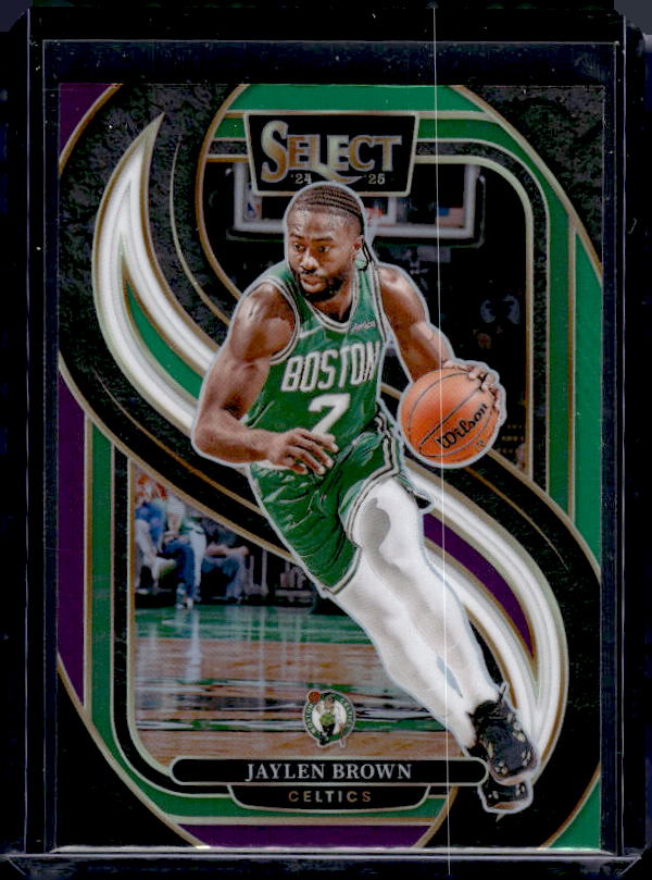 2024-25 Panini Select #146 Jaylen Brown Green White Purple Prizm