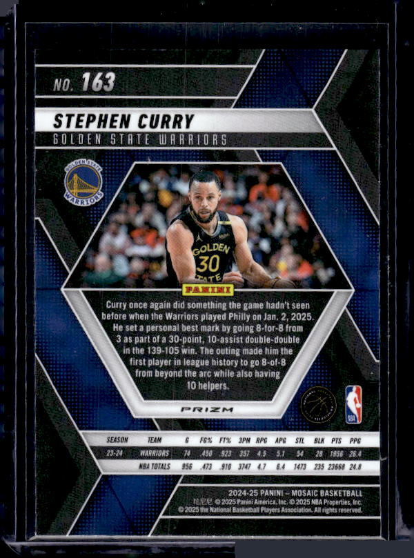 2024-25 Panini Mosaic #163 Stephen Curry Green Mosaic