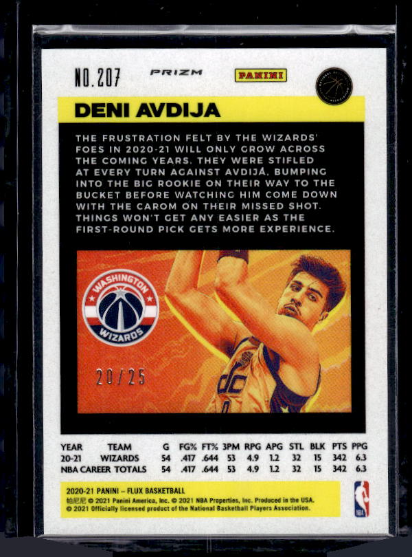 2020-21 Panini Flux #207 Deni Avdija Lunar Eclipse #/25