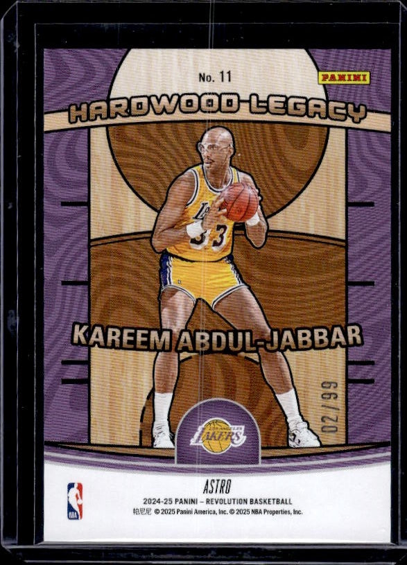 2024-25 Panini Revolution #11 Kareem Abdul-Jabbar Hardwood Blue Astro #/99