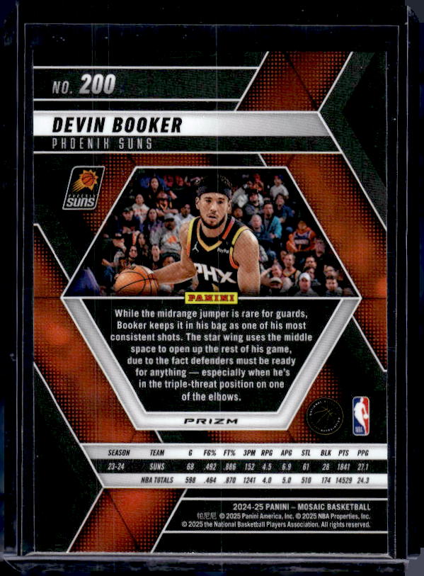 2024-25 Panini Mosaic #200 Devin Booker Reactive Blue Mosaic