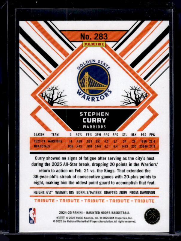2024-25 Hoops Haunted Hoops #283 Stephen Curry Holo Webs