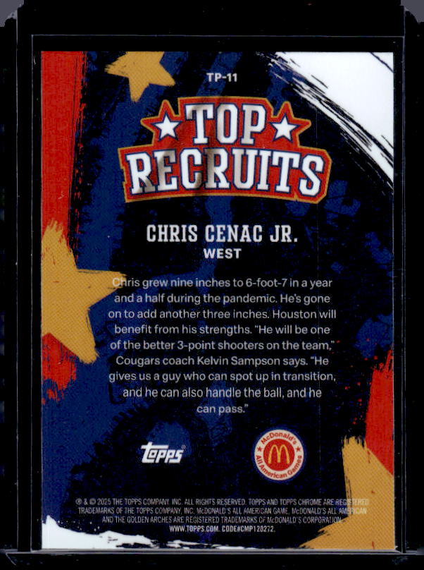 2025 Topps Chrome McDonald's All American #11 Chris Cenac Jr.