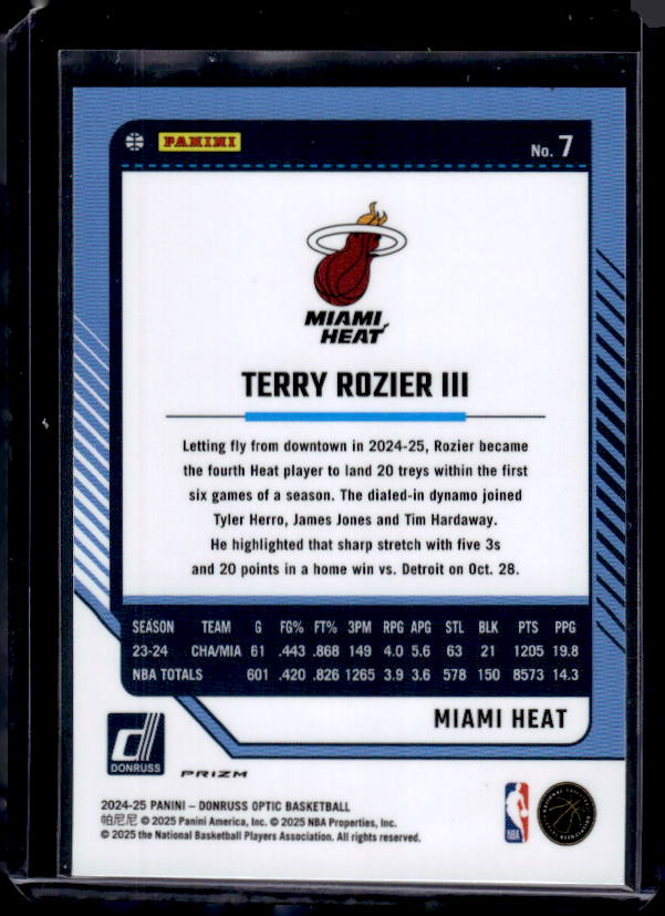 2024-25 Donruss Optic #7 Terry Rozier III Purple
