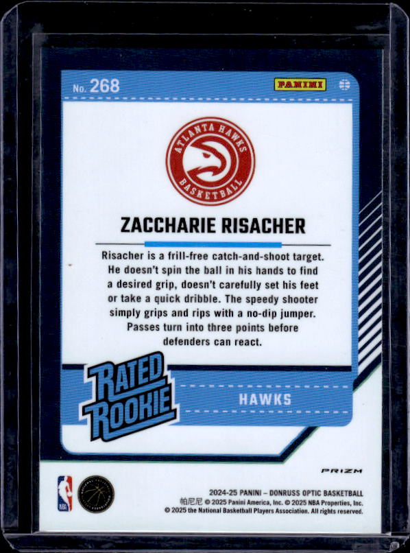 2024-25 Donruss Optic #268 Zaccharie Risacher Holo