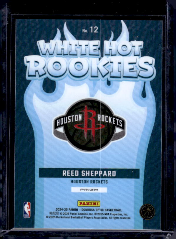 2024-25 Donruss Optic #12 Reed Sheppard White Hot Rookies Purple