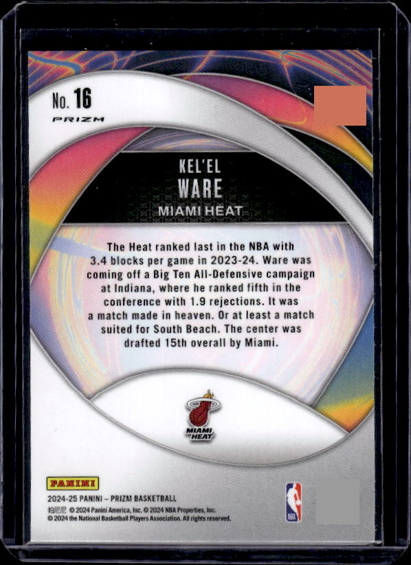 2024-25 Panini Prizm #16 Kel'el Ware Instant Impact Prizms Silver