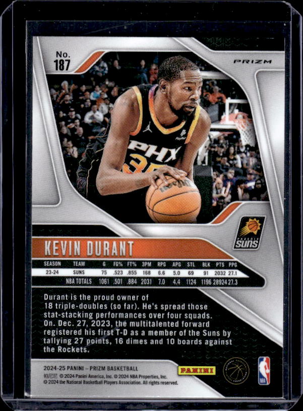 2024-25 Panini Prizm #187 Kevin Durant Prizms Green
