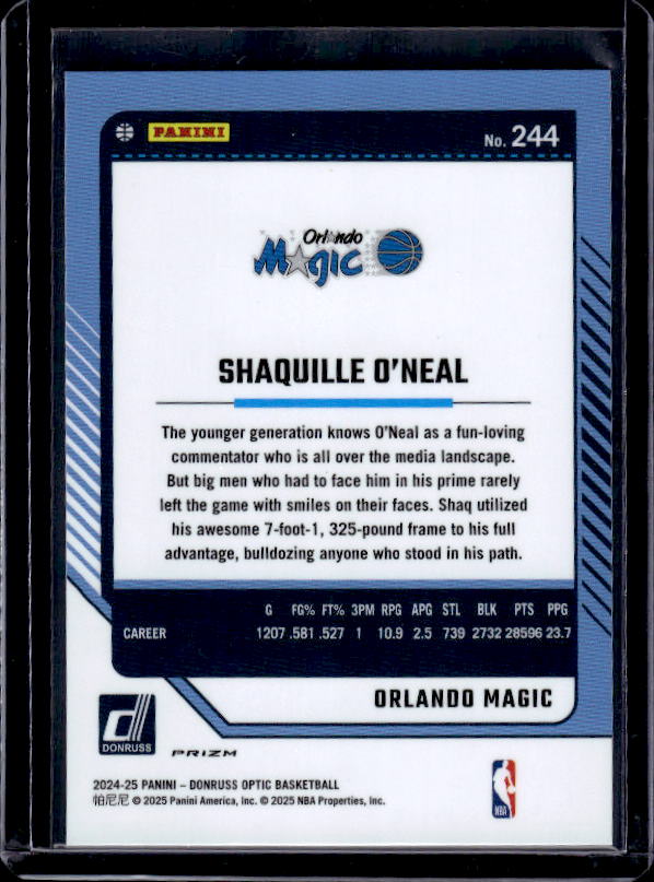 2024-25 Donruss Optic #244 Shaquille O'Neal Holo
