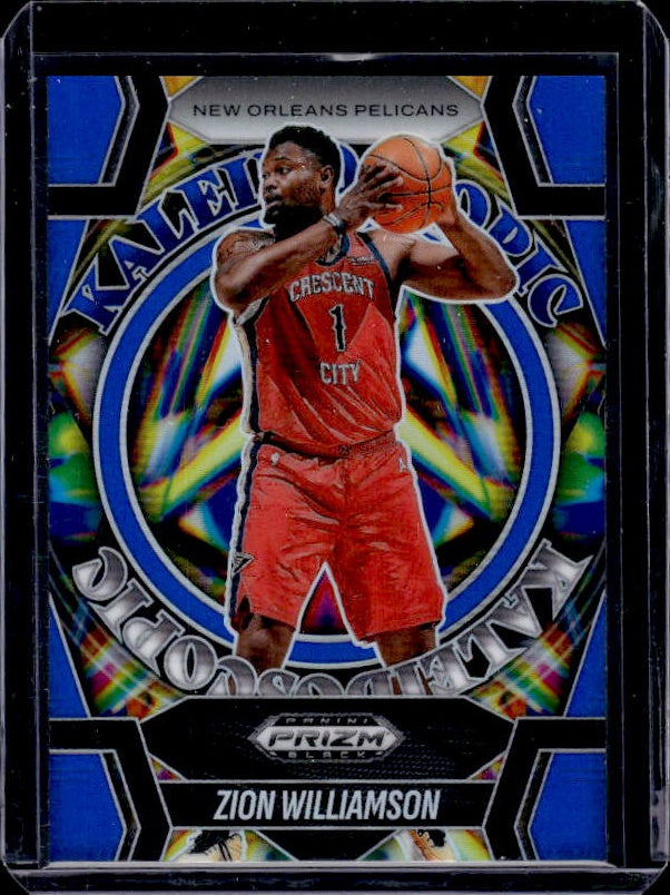 2024-25 Panini Prizm Black #17 Zion Williamson Kaleidoscopic Blue Prizms #/199