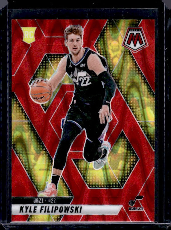 2024-25 Panini Mosaic #231 Kyle Filipowski Red Seismic Mosaic #/299