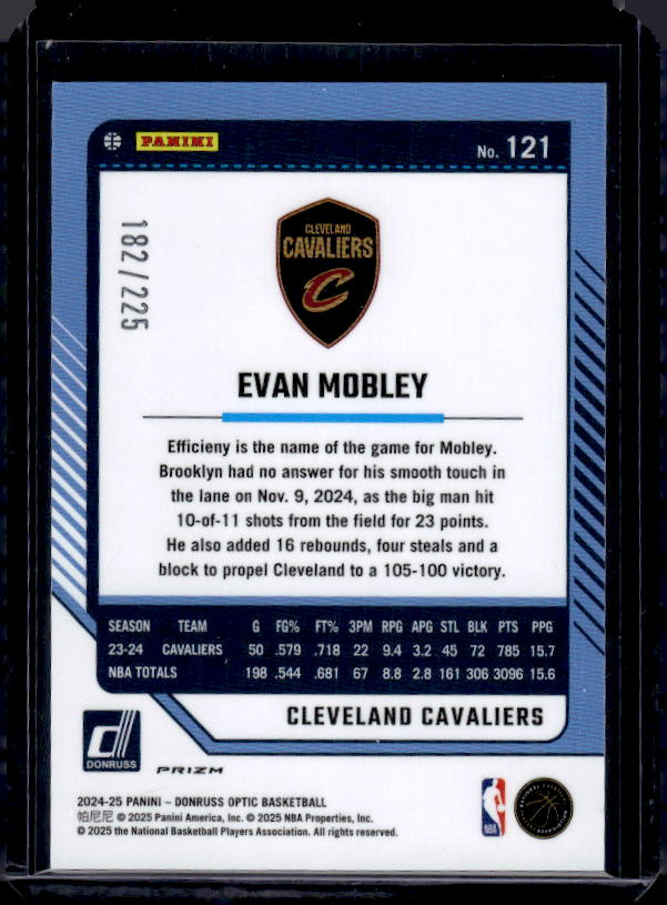 2024-25 Donruss Optic #121 Evan Mobley Orange Shock #/225